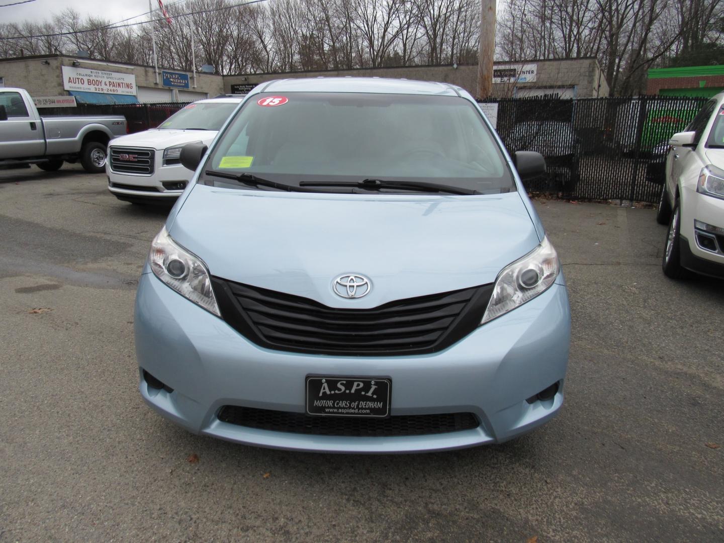 2015 Blue /Gray Toyota Sienna (5TDZK3DC4FS) with an 3.6L V6 DOHC 24V engine, Automatic transmission, located at 215 Milton St, Dedham, MA, 02026, (781) 329-5144, 42.241905, -71.157295 - This nice 7 passenger van is in excellent condition. Runs like new. All ASPI Motor Cars vehicles are fully serviced before they are delivered to assure the highest quality used vehicles. Come with a 3/3 warranty included in the price. Call for details. Prices on all vehicles do not include $299 - Photo#1